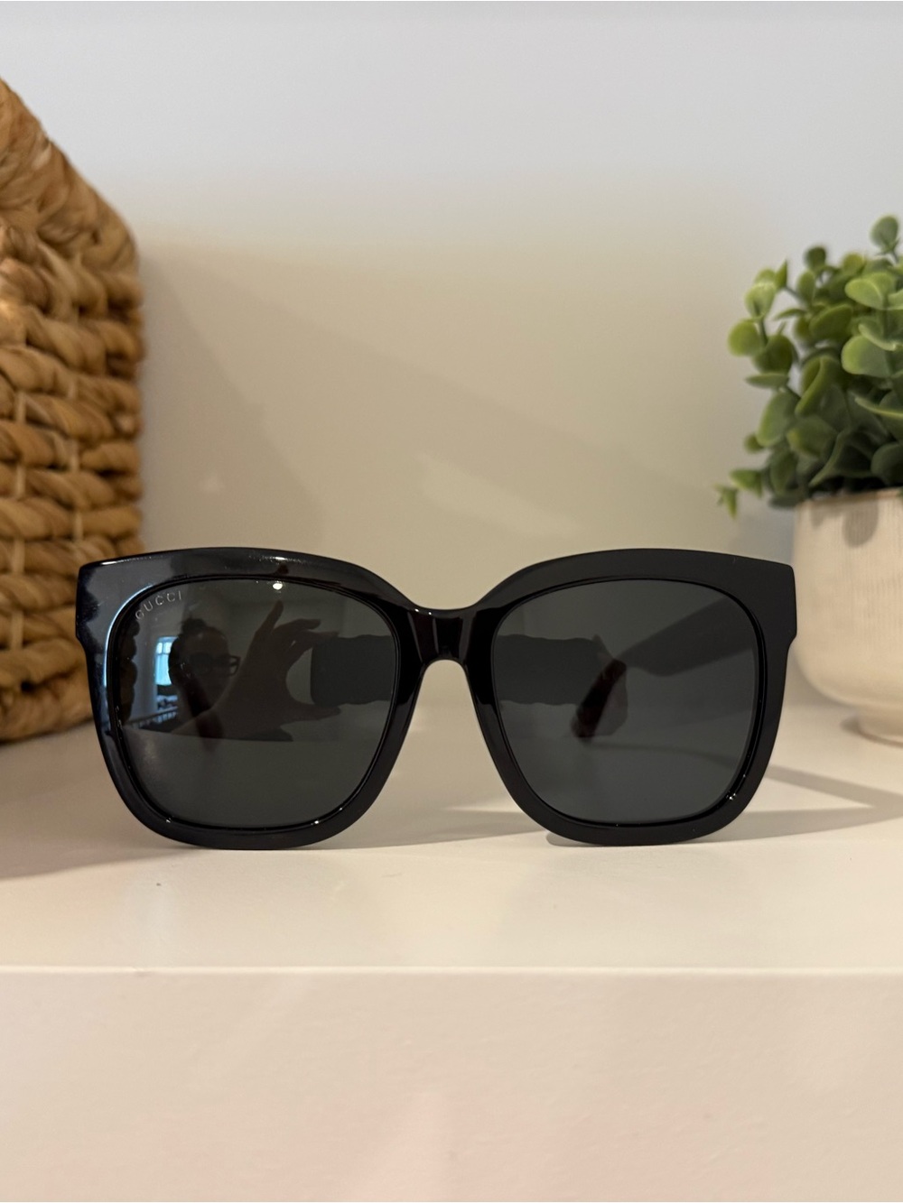 Gucci Black Square Oversized Sunglasses